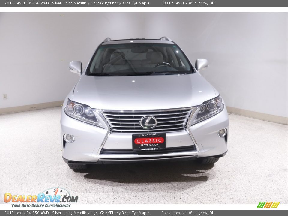 2013 Lexus RX 350 AWD Silver Lining Metallic / Light Gray/Ebony Birds Eye Maple Photo #2