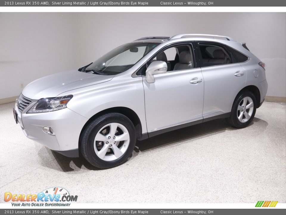 2013 Lexus RX 350 AWD Silver Lining Metallic / Light Gray/Ebony Birds Eye Maple Photo #3