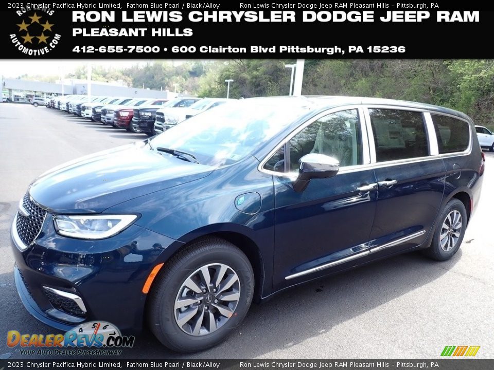 2023 Chrysler Pacifica Hybrid Limited Fathom Blue Pearl / Black/Alloy Photo #1