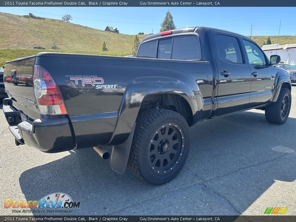 2011 Toyota Tacoma PreRunner Double Cab Black / Graphite Gray Photo #6