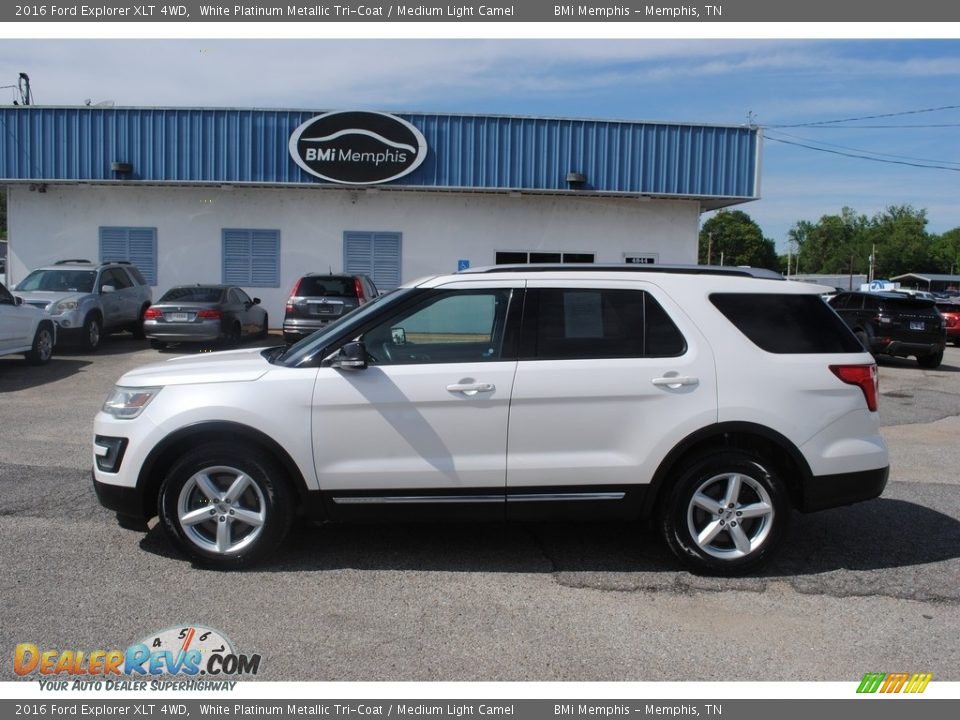 2016 Ford Explorer XLT 4WD White Platinum Metallic Tri-Coat / Medium Light Camel Photo #2