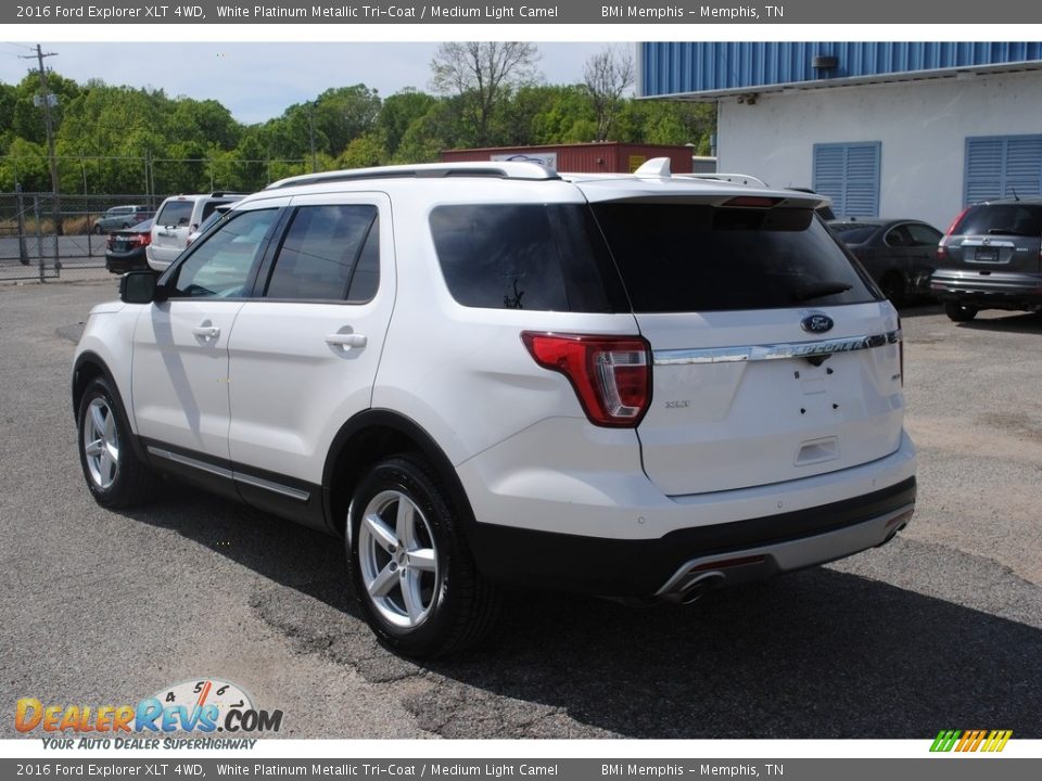 2016 Ford Explorer XLT 4WD White Platinum Metallic Tri-Coat / Medium Light Camel Photo #3