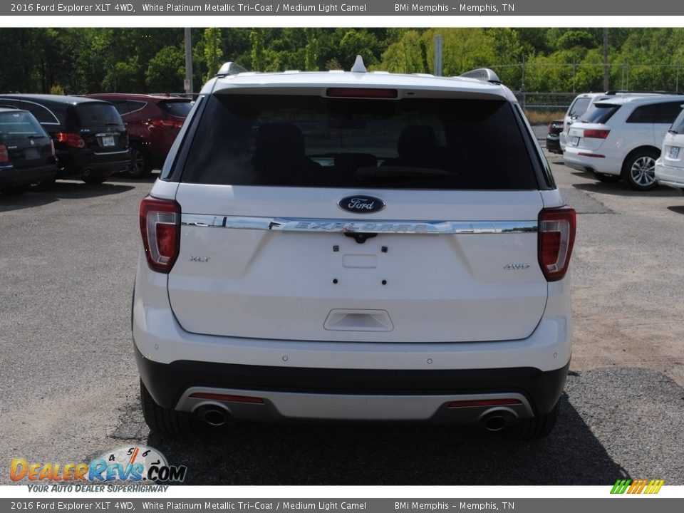 2016 Ford Explorer XLT 4WD White Platinum Metallic Tri-Coat / Medium Light Camel Photo #4