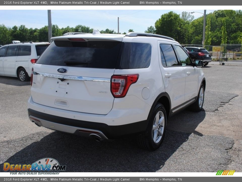 2016 Ford Explorer XLT 4WD White Platinum Metallic Tri-Coat / Medium Light Camel Photo #5