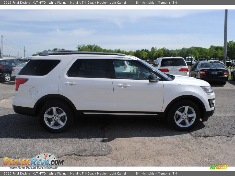 2016 Ford Explorer XLT 4WD White Platinum Metallic Tri-Coat / Medium Light Camel Photo #6