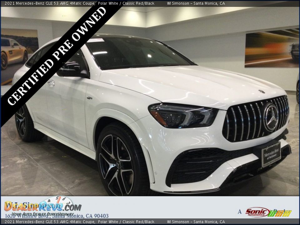 2021 Mercedes-Benz GLE 53 AMG 4Matic Coupe Polar White / Classic Red/Black Photo #1