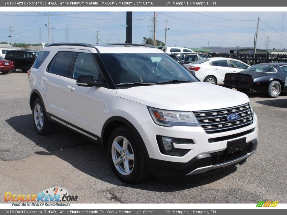 2016 Ford Explorer XLT 4WD White Platinum Metallic Tri-Coat / Medium Light Camel Photo #7