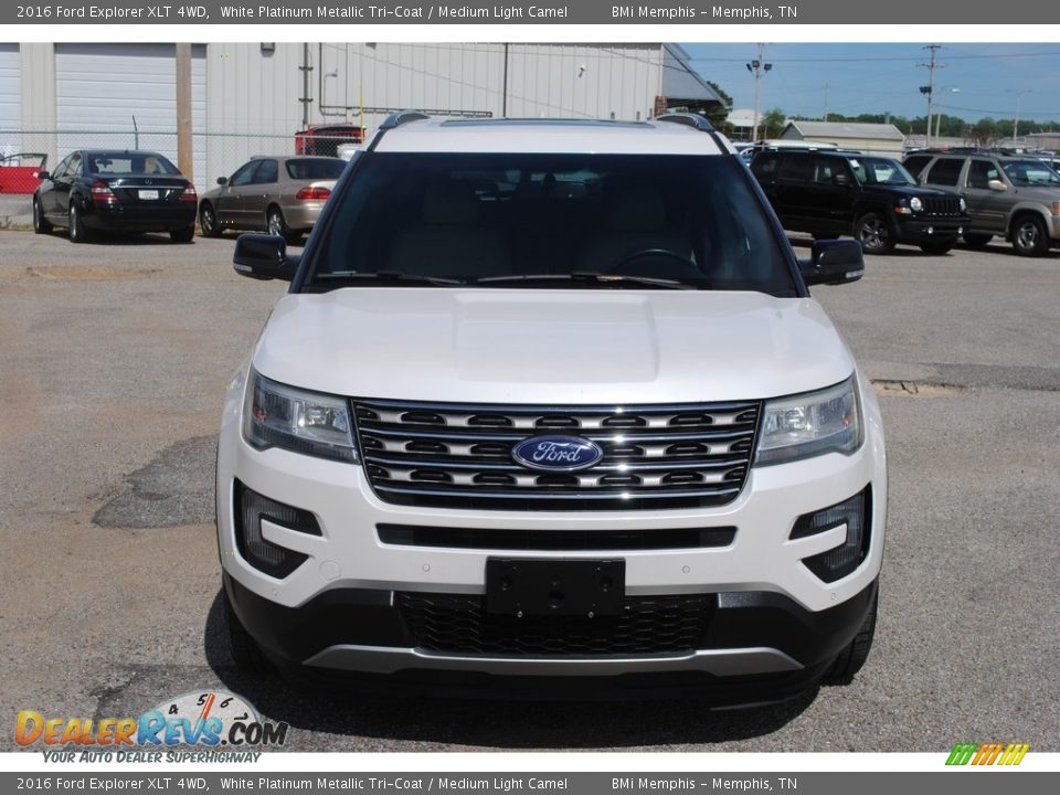 2016 Ford Explorer XLT 4WD White Platinum Metallic Tri-Coat / Medium Light Camel Photo #8