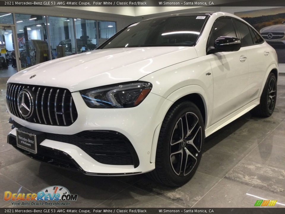 2021 Mercedes-Benz GLE 53 AMG 4Matic Coupe Polar White / Classic Red/Black Photo #4