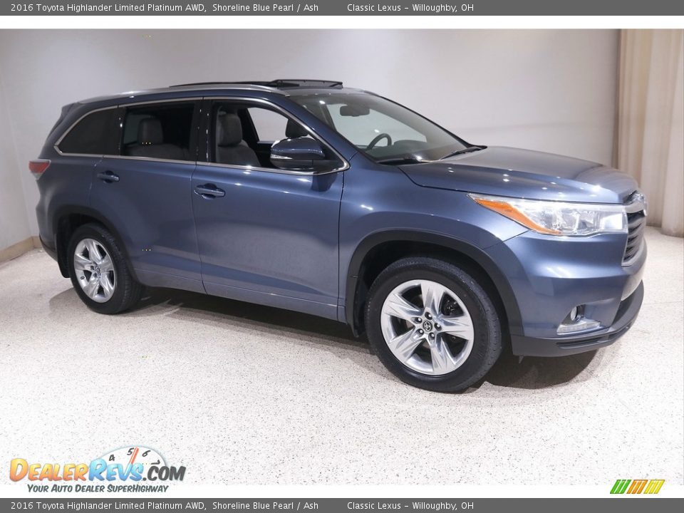 2016 Toyota Highlander Limited Platinum AWD Shoreline Blue Pearl / Ash Photo #1