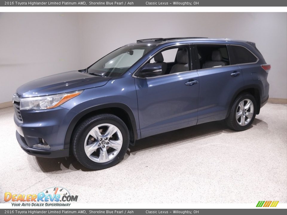 2016 Toyota Highlander Limited Platinum AWD Shoreline Blue Pearl / Ash Photo #3