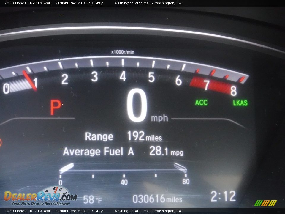 2020 Honda CR-V EX AWD Radiant Red Metallic / Gray Photo #34