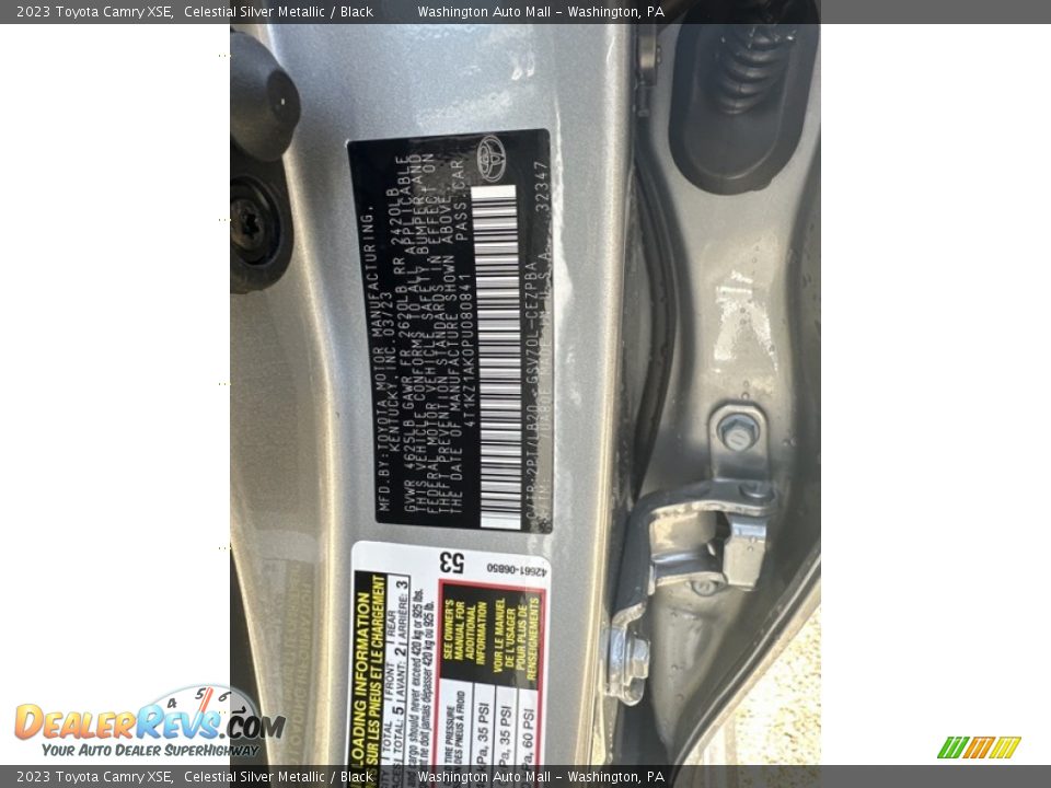 2023 Toyota Camry XSE Celestial Silver Metallic / Black Photo #21