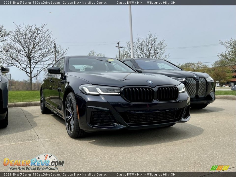 2023 BMW 5 Series 530e xDrive Sedan Carbon Black Metallic / Cognac Photo #1