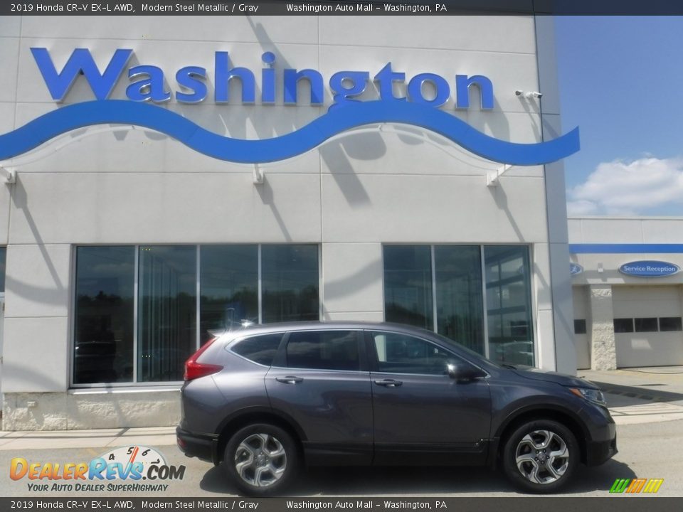 2019 Honda CR-V EX-L AWD Modern Steel Metallic / Gray Photo #2