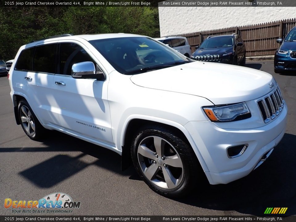 2015 Jeep Grand Cherokee Overland 4x4 Bright White / Brown/Light Frost Beige Photo #8