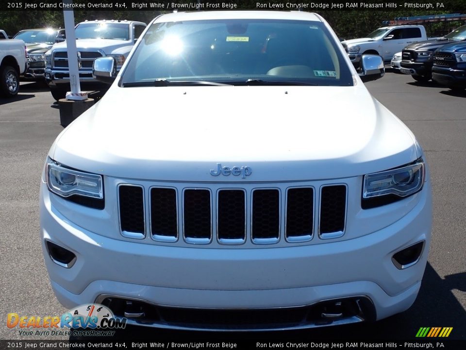 2015 Jeep Grand Cherokee Overland 4x4 Bright White / Brown/Light Frost Beige Photo #9
