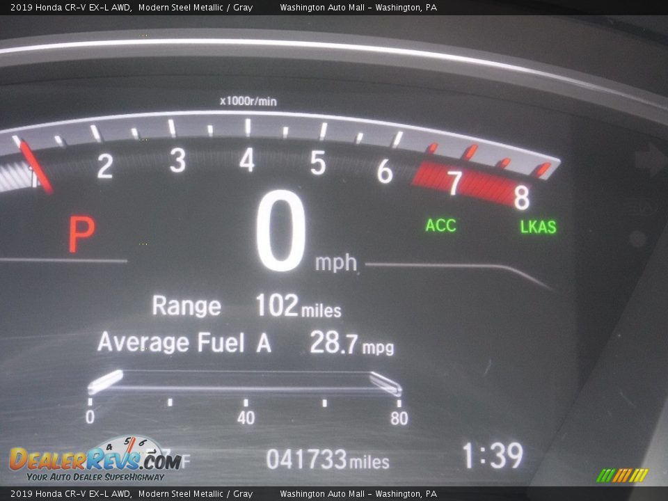 2019 Honda CR-V EX-L AWD Modern Steel Metallic / Gray Photo #36