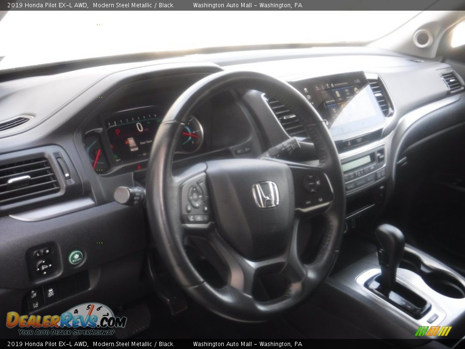 2019 Honda Pilot EX-L AWD Modern Steel Metallic / Black Photo #15