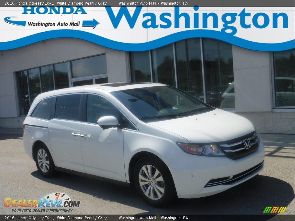 2016 Honda Odyssey EX-L White Diamond Pearl / Gray Photo #1