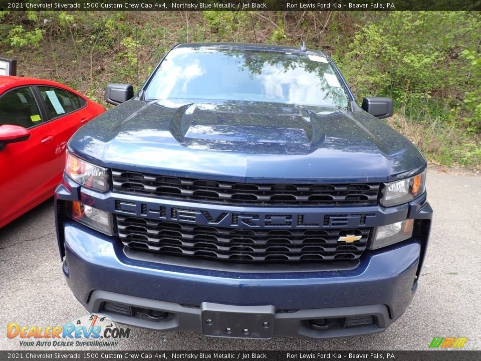 2021 Chevrolet Silverado 1500 Custom Crew Cab 4x4 Northsky Blue Metallic / Jet Black Photo #2