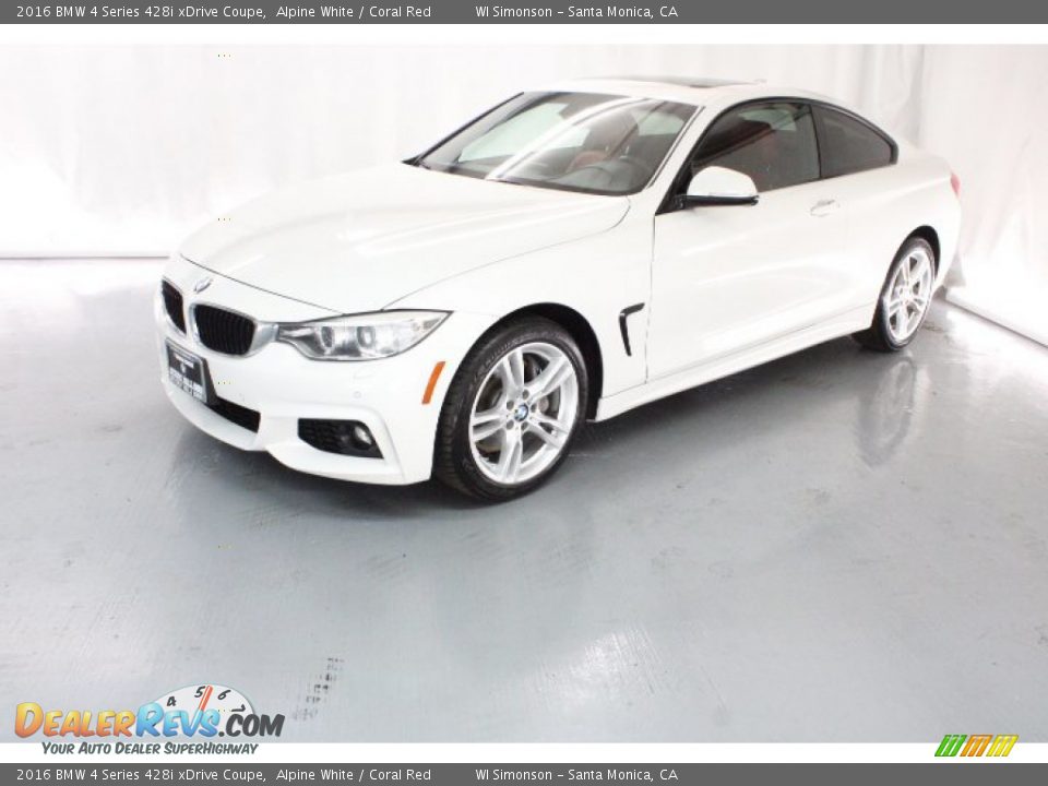 2016 BMW 4 Series 428i xDrive Coupe Alpine White / Coral Red Photo #3