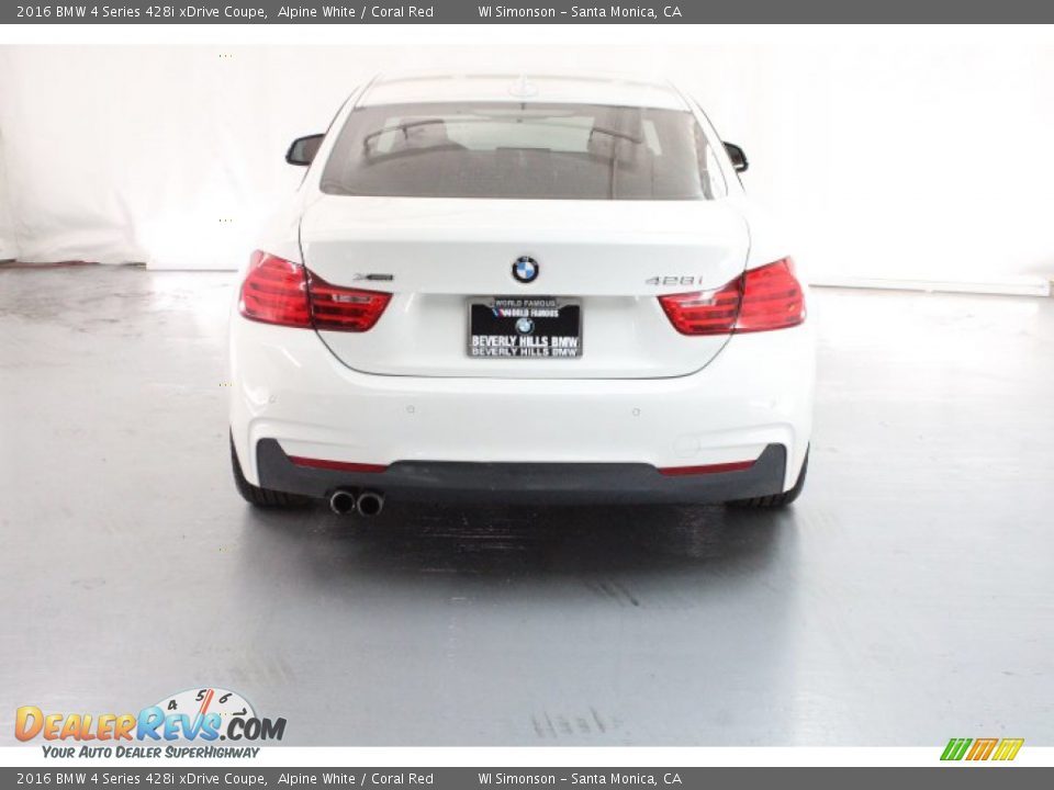 2016 BMW 4 Series 428i xDrive Coupe Alpine White / Coral Red Photo #4