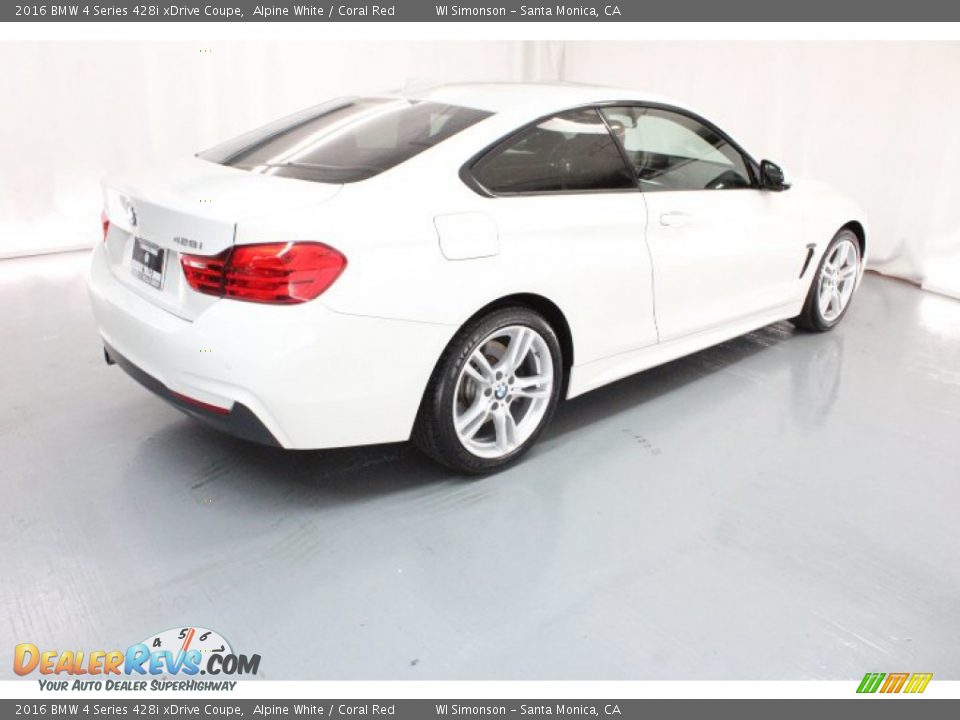 2016 BMW 4 Series 428i xDrive Coupe Alpine White / Coral Red Photo #5