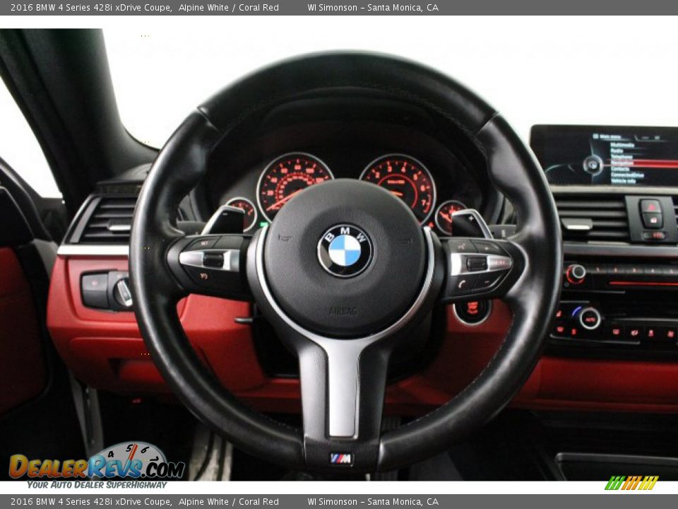 2016 BMW 4 Series 428i xDrive Coupe Alpine White / Coral Red Photo #12