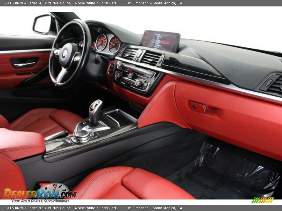 2016 BMW 4 Series 428i xDrive Coupe Alpine White / Coral Red Photo #26