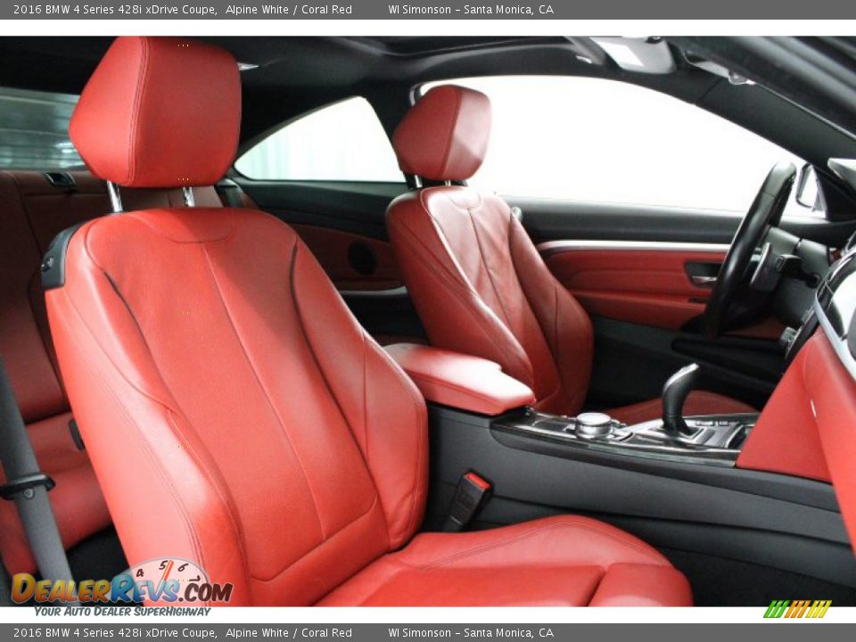 2016 BMW 4 Series 428i xDrive Coupe Alpine White / Coral Red Photo #28
