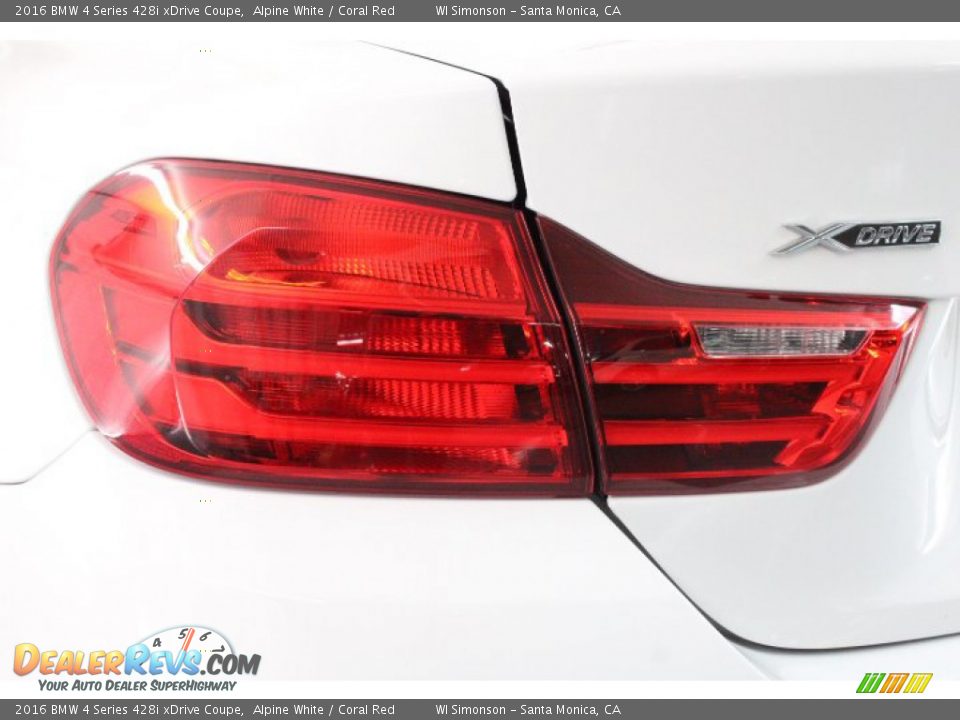 2016 BMW 4 Series 428i xDrive Coupe Alpine White / Coral Red Photo #33