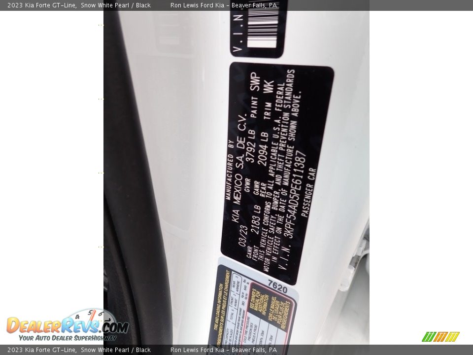 2023 Kia Forte GT-Line Snow White Pearl / Black Photo #20
