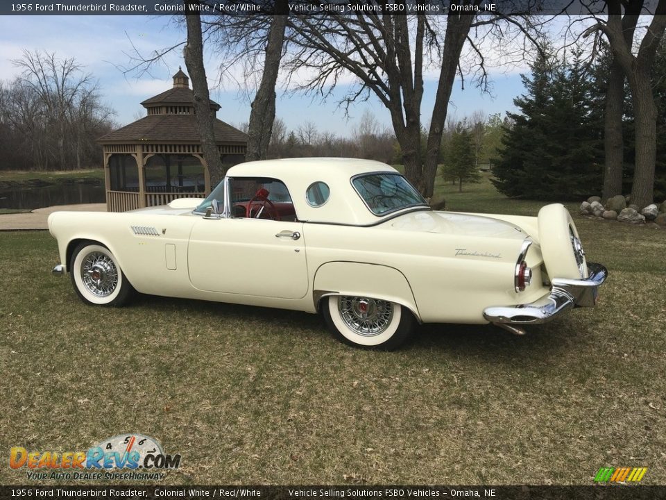 1956 Ford Thunderbird Roadster Colonial White / Red/White Photo #10