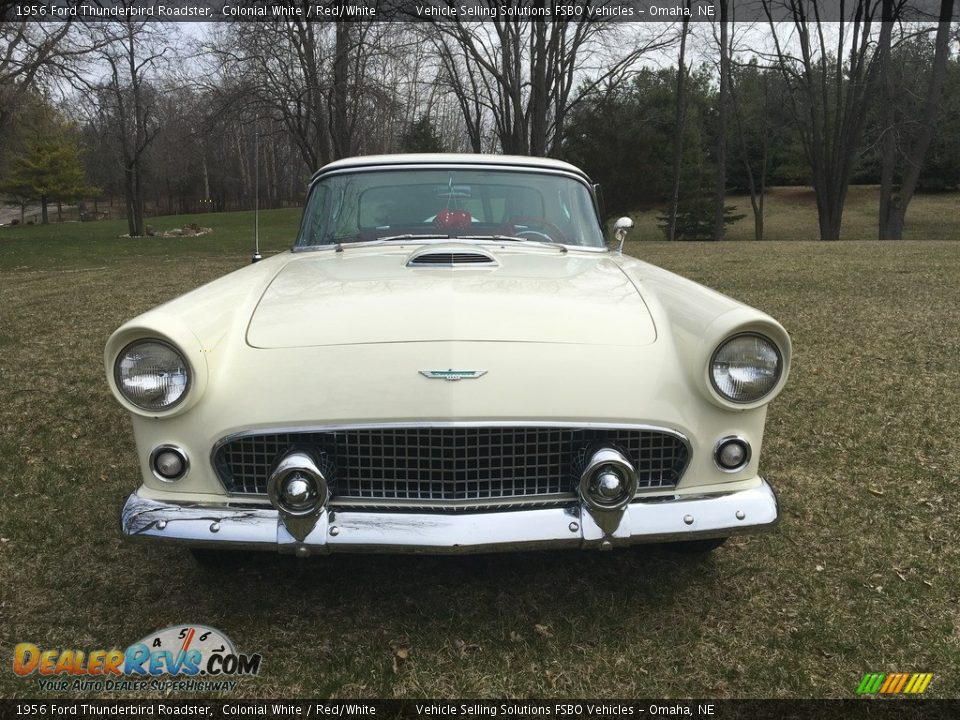 1956 Ford Thunderbird Roadster Colonial White / Red/White Photo #13