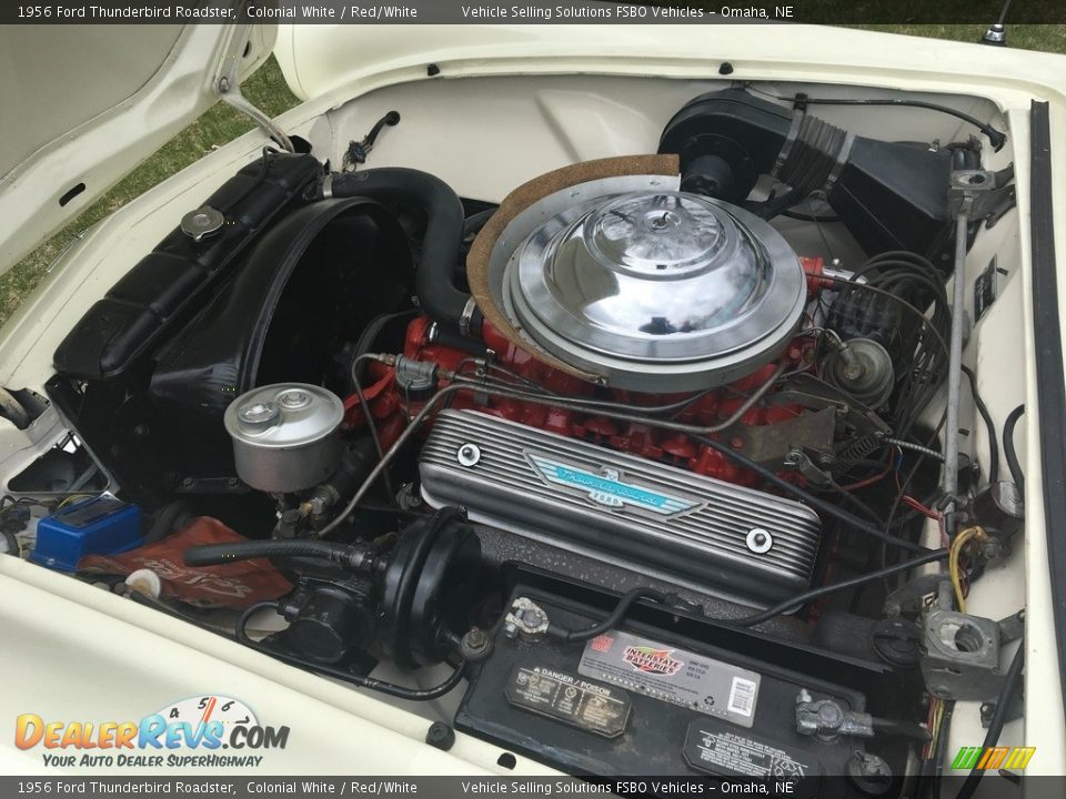 1956 Ford Thunderbird Roadster Colonial White / Red/White Photo #15