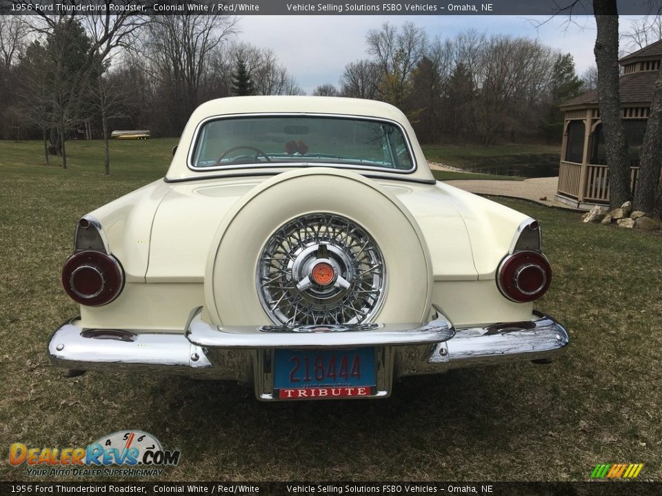 1956 Ford Thunderbird Roadster Colonial White / Red/White Photo #16