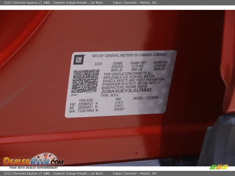 2020 Chevrolet Equinox LT AWD Cayenne Orange Metallic / Jet Black Photo #22