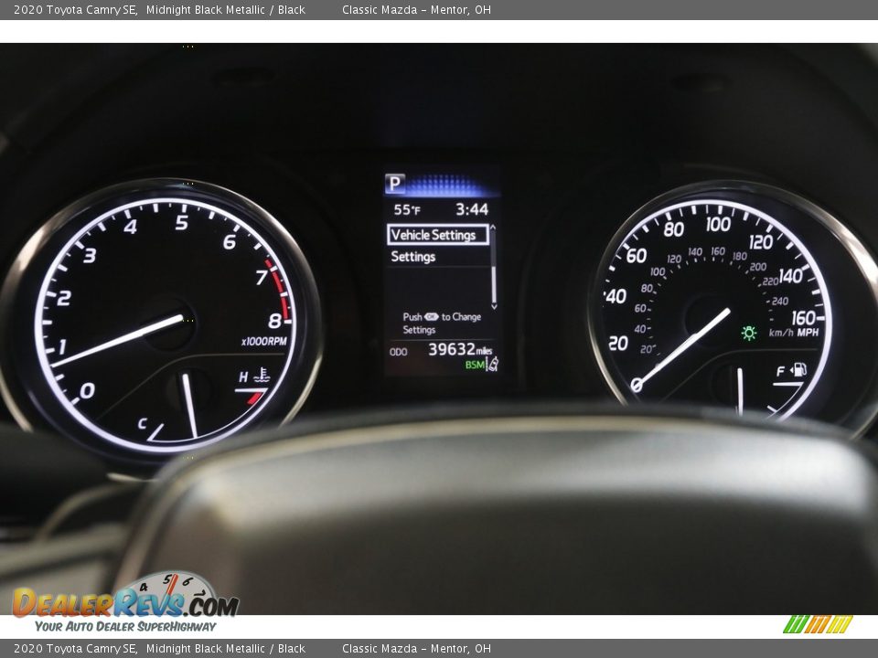 2020 Toyota Camry SE Midnight Black Metallic / Black Photo #8