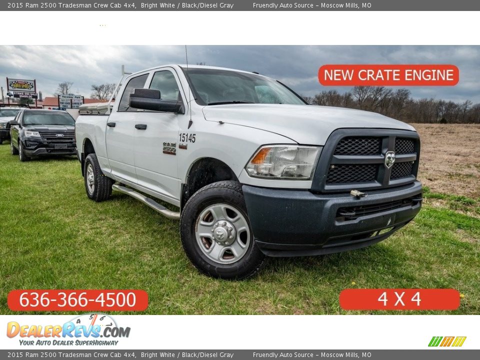 2015 Ram 2500 Tradesman Crew Cab 4x4 Bright White / Black/Diesel Gray Photo #1