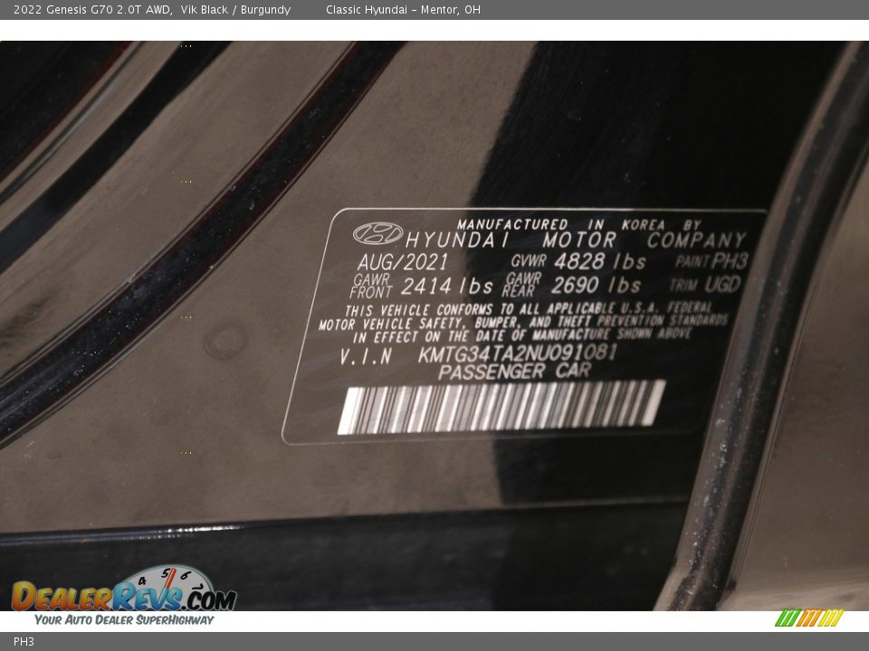 Genesis Color Code PH3 Vik Black