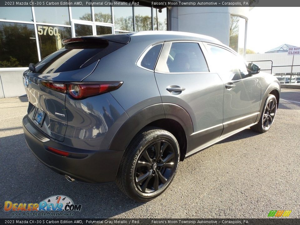 2023 Mazda CX-30 S Carbon Edition AWD Polymetal Gray Metallic / Red Photo #2