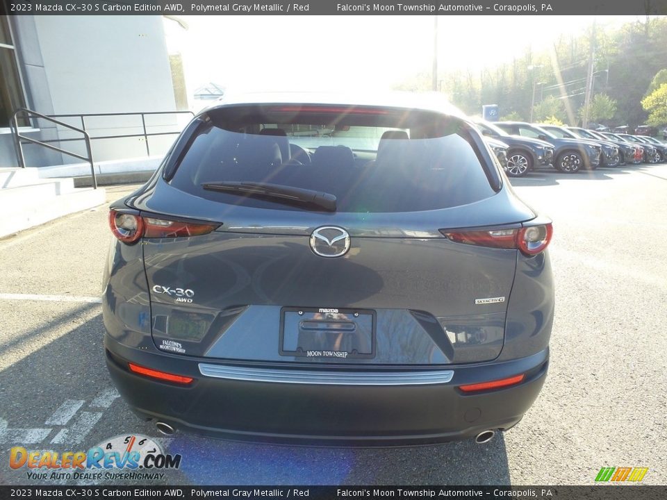 2023 Mazda CX-30 S Carbon Edition AWD Polymetal Gray Metallic / Red Photo #3