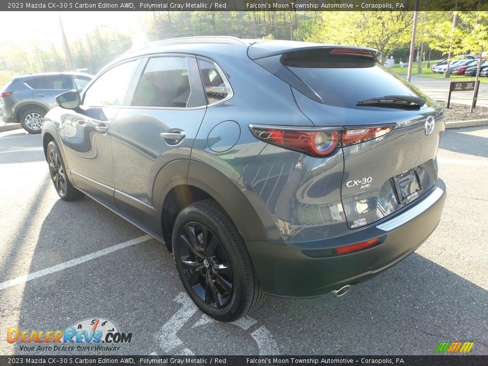 2023 Mazda CX-30 S Carbon Edition AWD Polymetal Gray Metallic / Red Photo #5