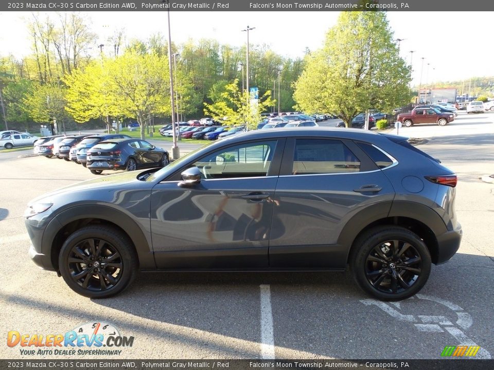 2023 Mazda CX-30 S Carbon Edition AWD Polymetal Gray Metallic / Red Photo #6