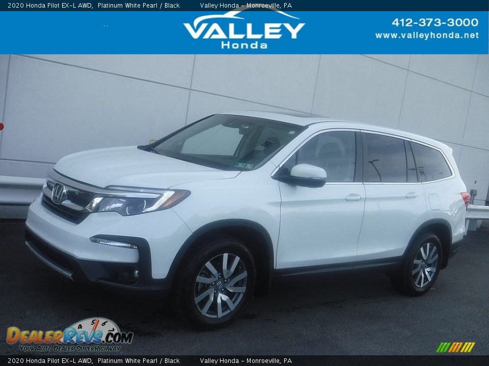 2020 Honda Pilot EX-L AWD Platinum White Pearl / Black Photo #1