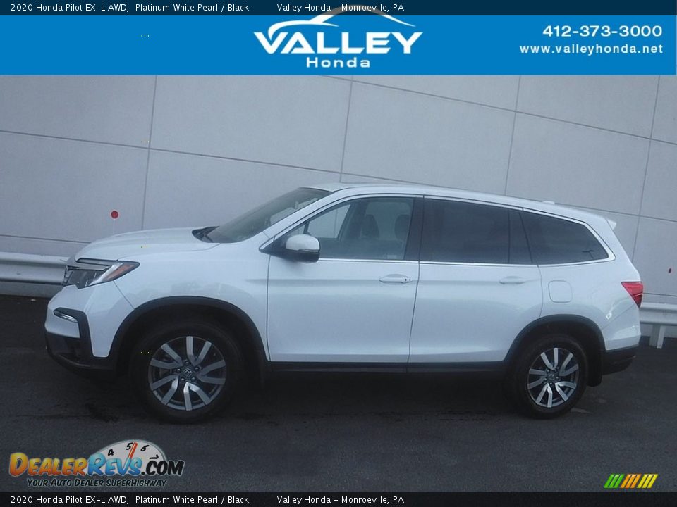 2020 Honda Pilot EX-L AWD Platinum White Pearl / Black Photo #2
