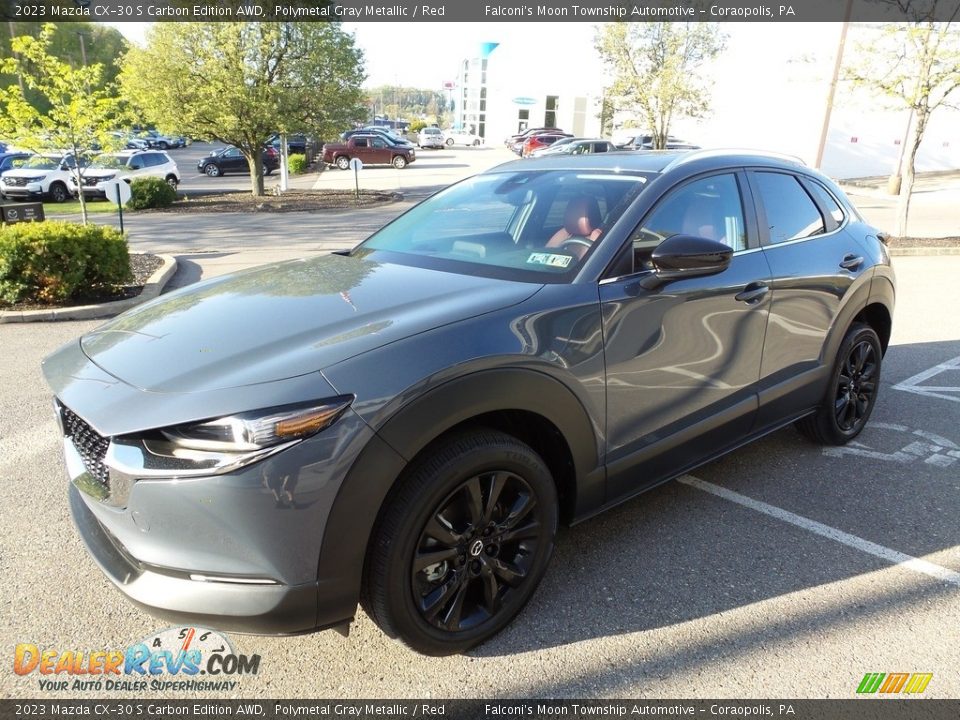 2023 Mazda CX-30 S Carbon Edition AWD Polymetal Gray Metallic / Red Photo #7