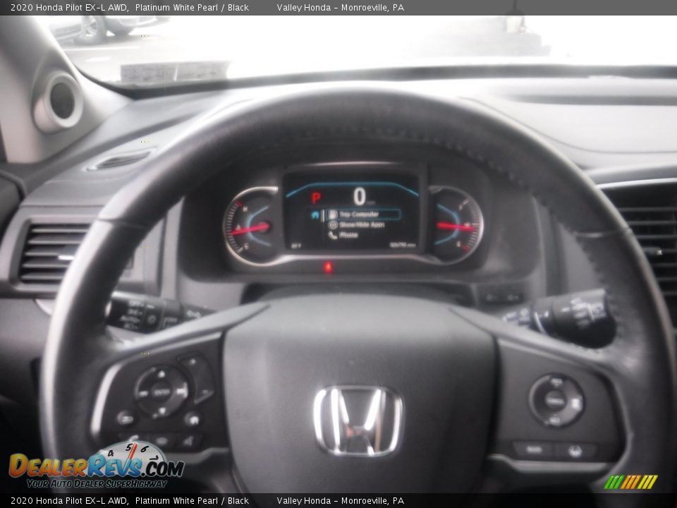 2020 Honda Pilot EX-L AWD Platinum White Pearl / Black Photo #25
