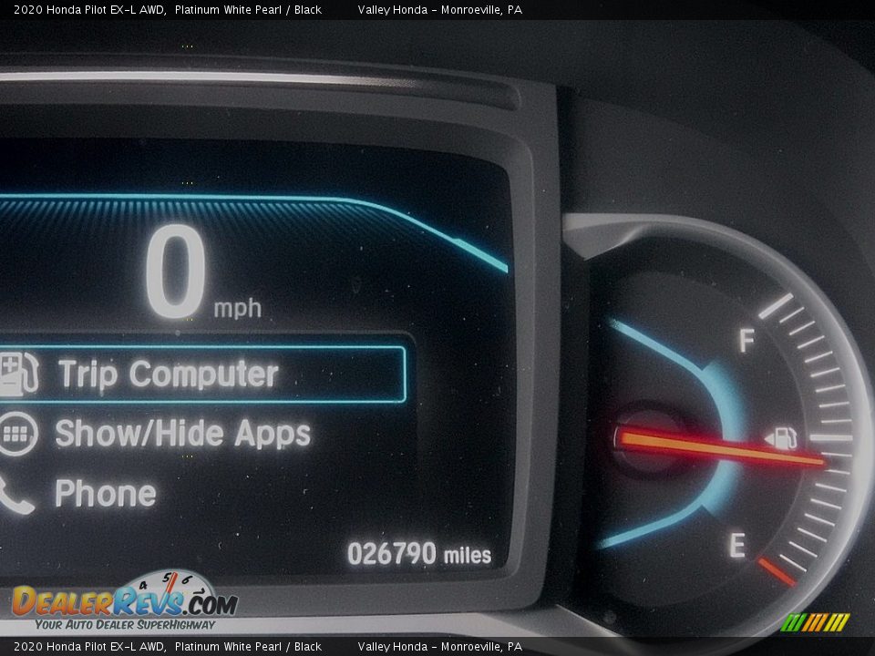 2020 Honda Pilot EX-L AWD Platinum White Pearl / Black Photo #35